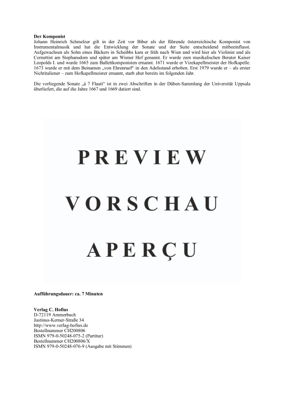 gallery: Sonata à 7 (Partitur und Stimmen), , Gemischtes Ensemble 7 Blockflöten und BC