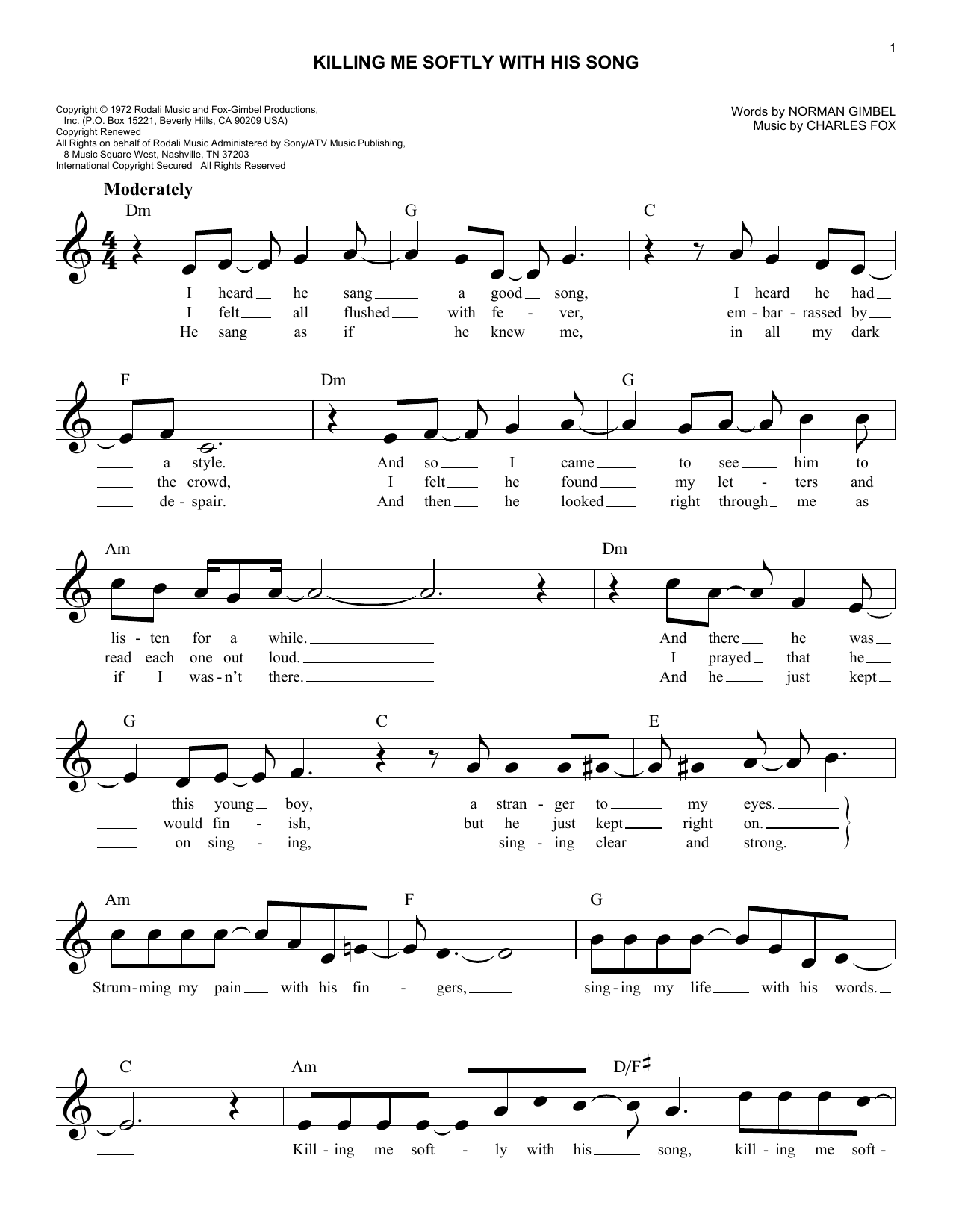 Produktgalerie: Seite 1 von 1 Killing Me Softly With His Song, Roberta Flack