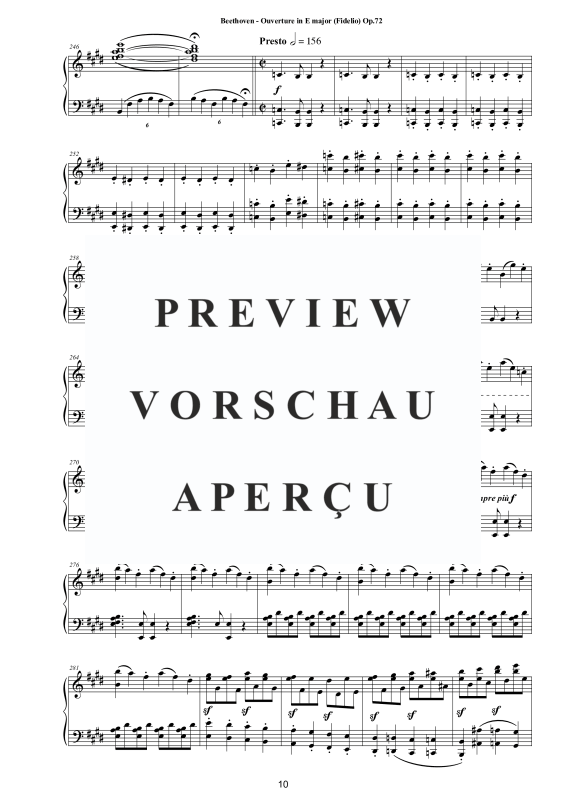 Produktgalerie: Seite 11 von 11 Ouverture in E major (Fidelio) Op.72 - Piano Version, , Klavier Solo