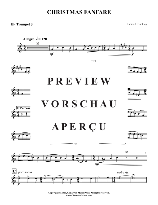 Produktgalerie: Seite 6 von 9 Weihnachts-Fanfare , , (Trompeten-Quartett + ad.lib. Perc.)