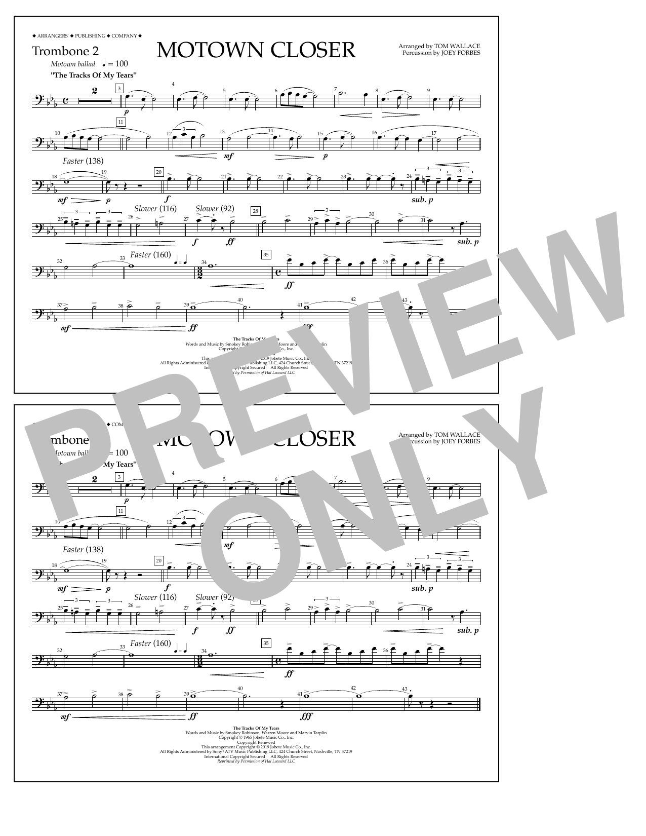 Product picture to: Motown Closer (arr. Tom Wallace) - Trombone 2