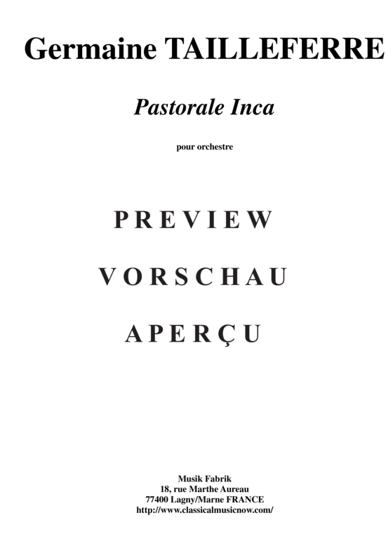 Produktgalerie: Seite 2 von 21 Pastorale Inca , , (Orchester)