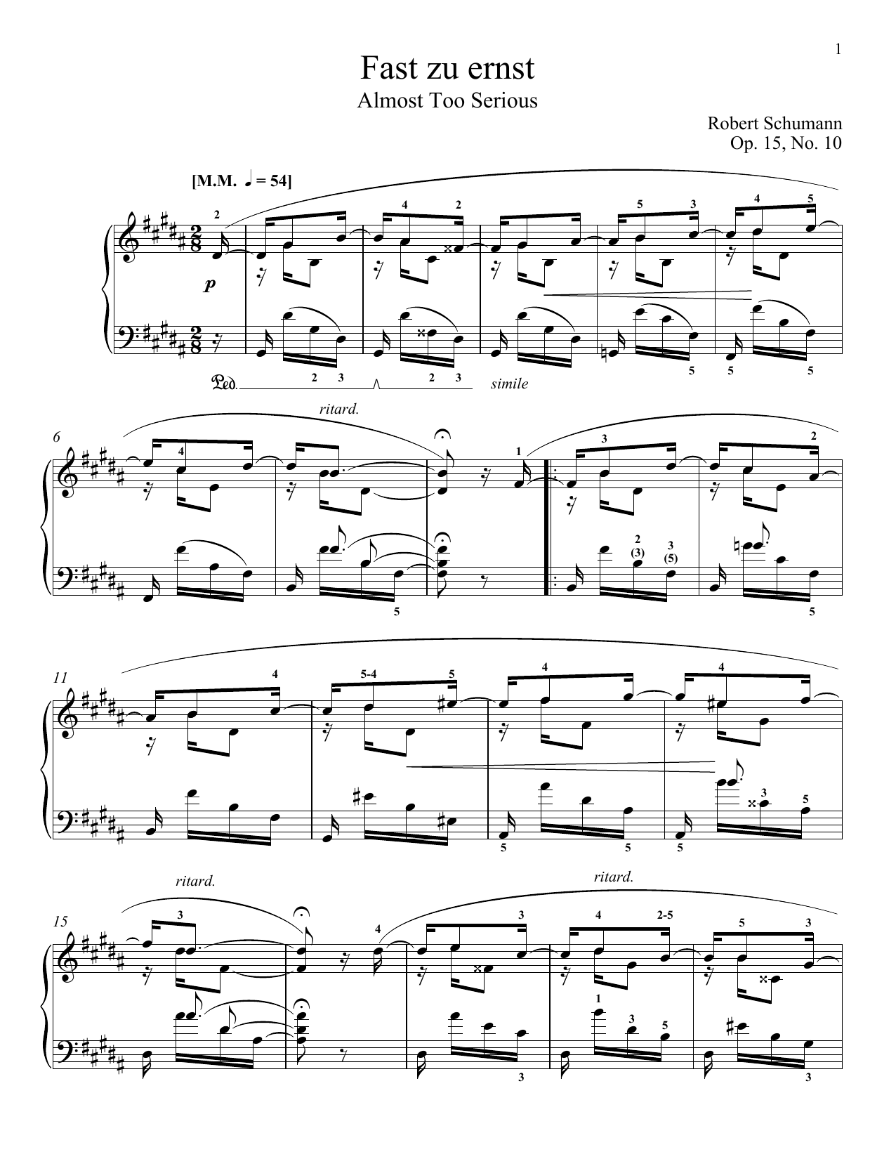 Produktbild zu: Almost Too Serious, Op. 15, No. 10
