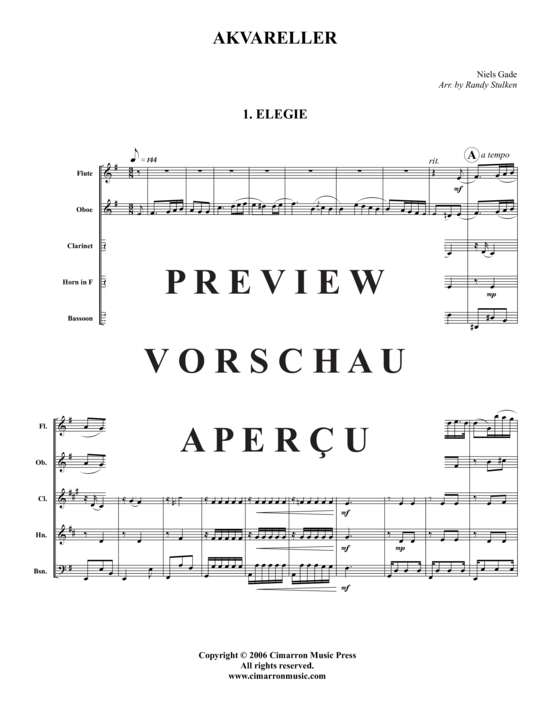 Produktgalerie: Seite 2 von 21 Akvareller – 10 Sätze , , (Holzbläser-Quintett)