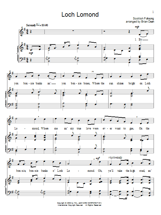 Product gallery: Page 1 of 1 Loch Lomond, Scottish Folksong