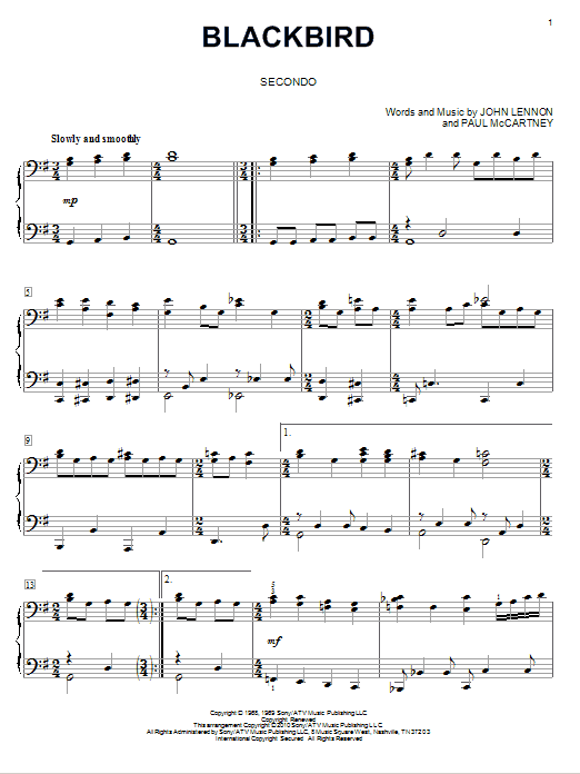 Produktgalerie: Seite 1 von 1 Blackbird, The Beatles, Klavier