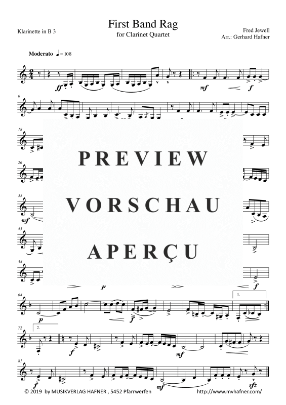 Product gallery: Page 7 of 9 First Band Rag, , (Clarinet Quartet)