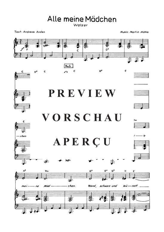 Product gallery: Page 4 of 4 Alle meine Mädchen , , Piano and Voice