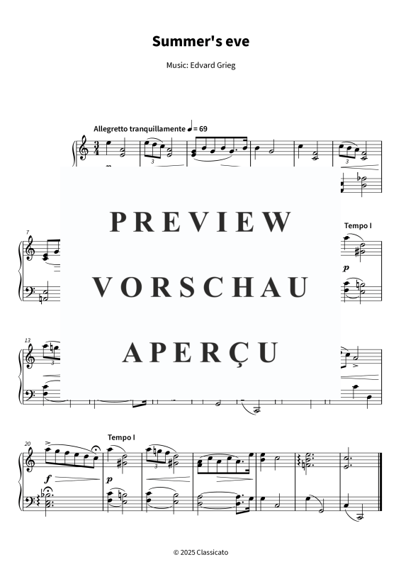 Product gallery: Page 1 of 4 Summer´s eve - simplified version, , Piano Solo