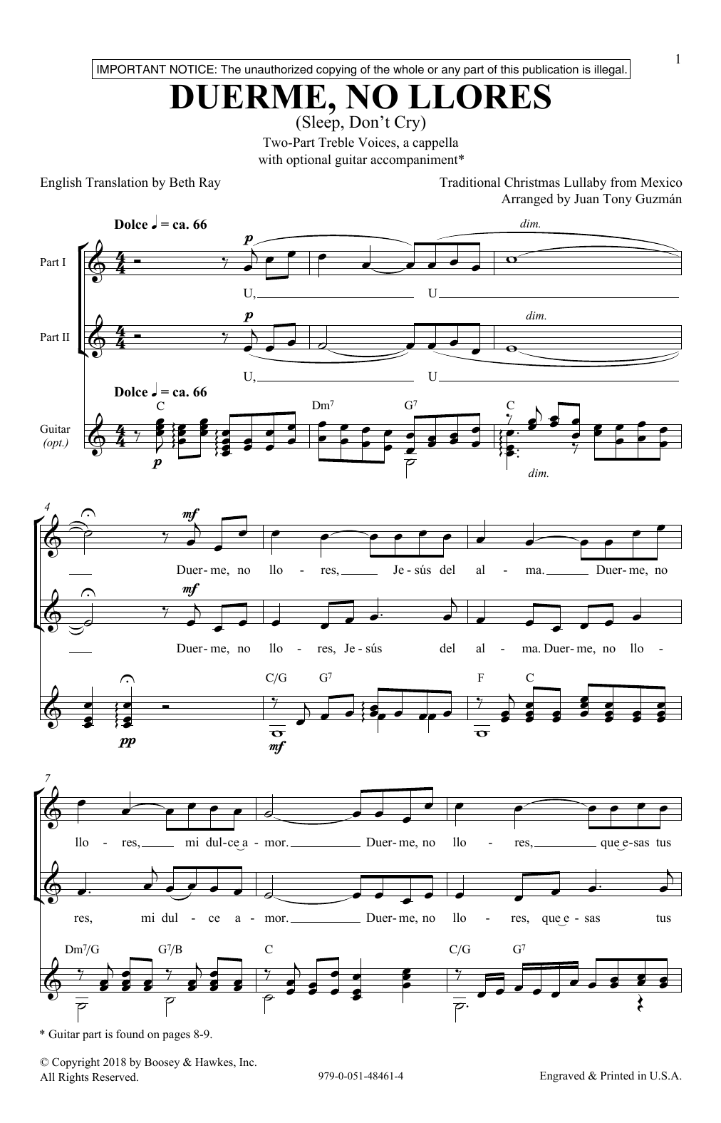 Produktbild zu: Duerme, No Llores (Sleep, Don't Cry)