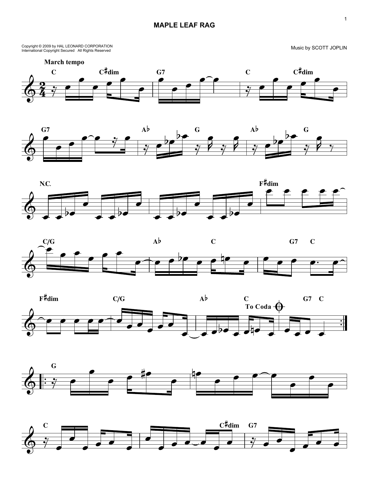 Product picture to: Maple Leaf Rag