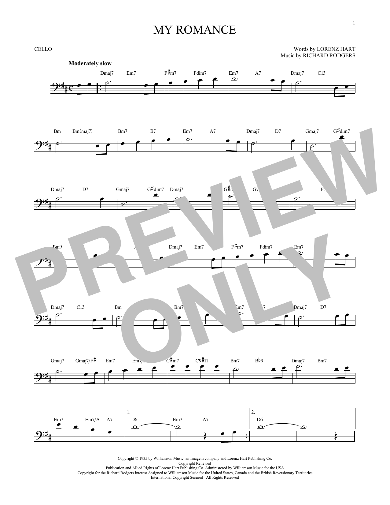 Produktgalerie: Seite 1 von 1 My Romance, Rodgers & Hart, Violoncello