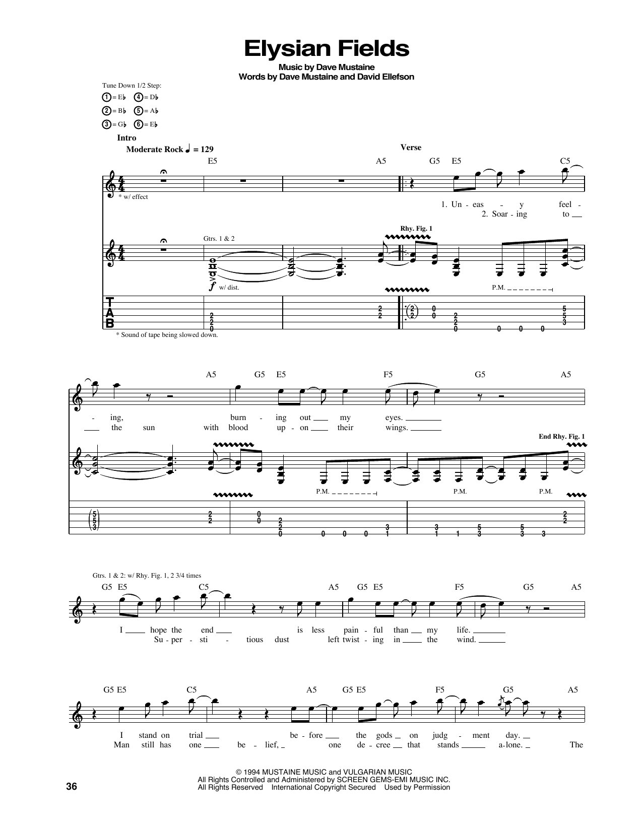 Produktgalerie: Seite 1 von 1 Elysian Fields, Megadeth, Gitarre