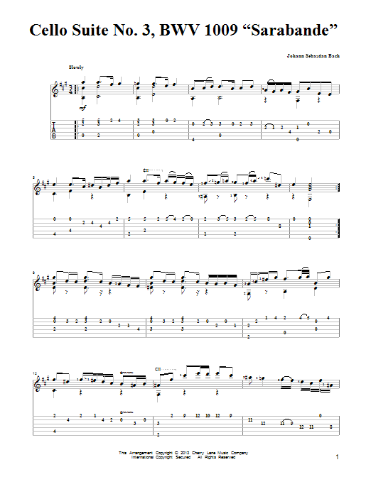 Produktbild zu: Cello Suite No. 3, BWV 1009 "Sarabande"