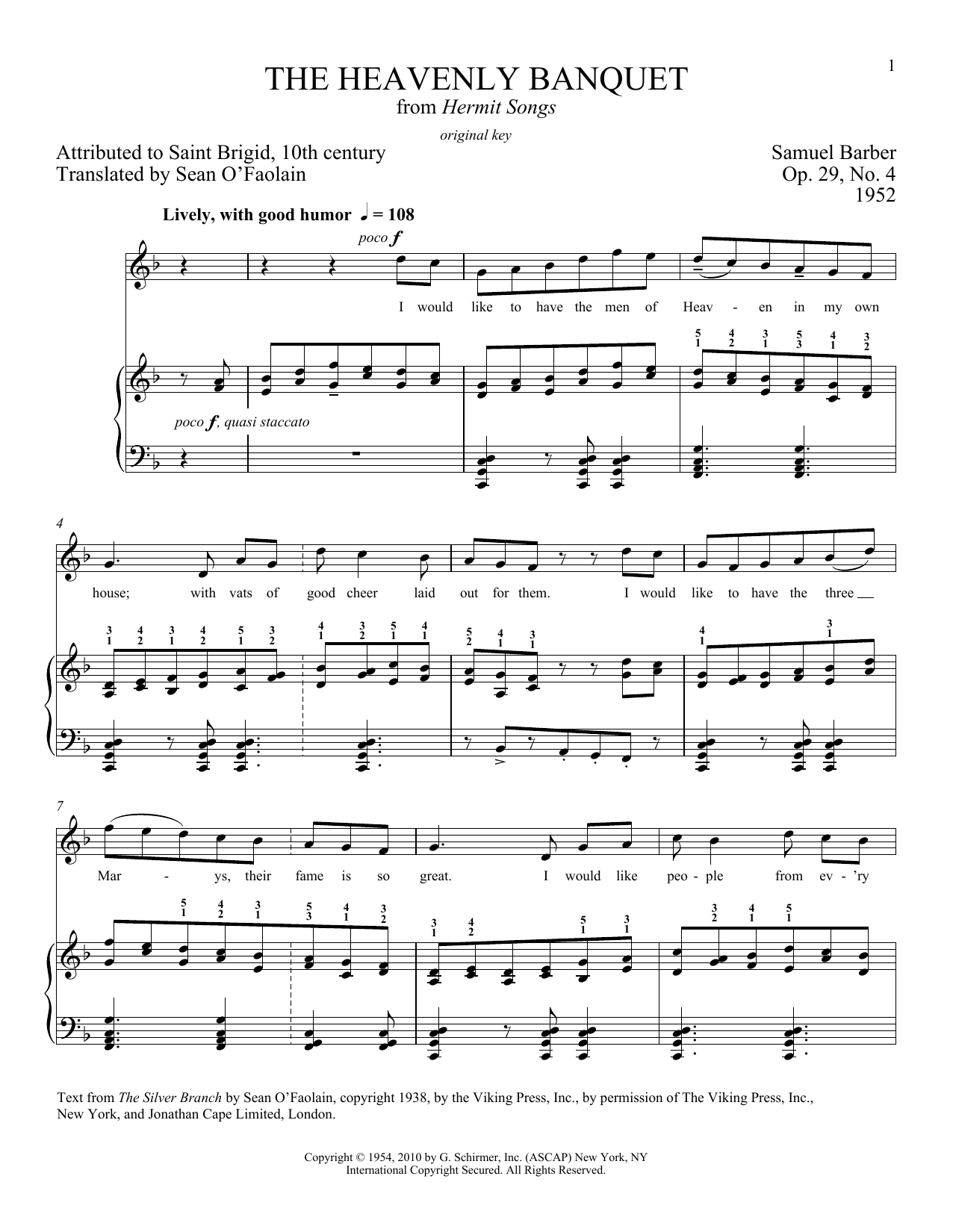 Product picture to: The Heavenly Banquet, Op. 29, No. 4