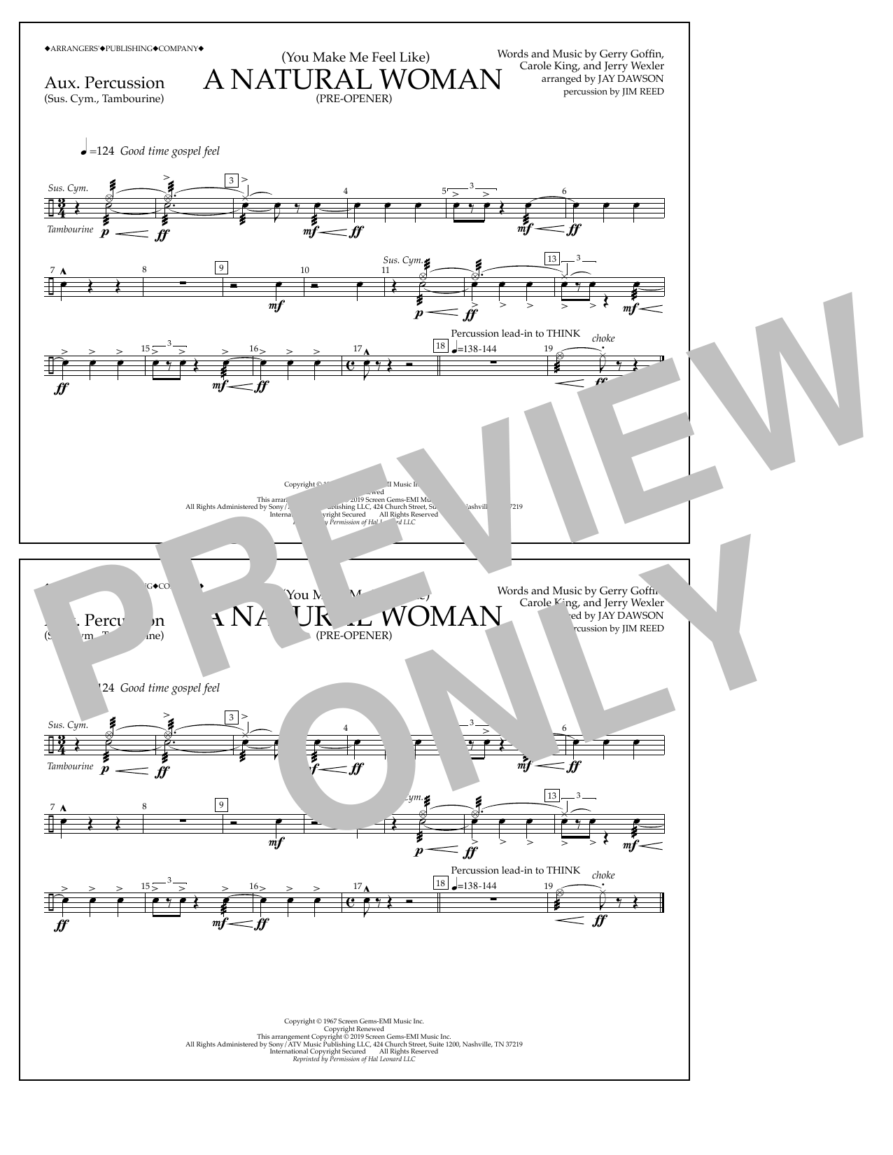 Produktgalerie: Seite 1 von 1 (You Make Me Feel Like) A Natural Woman (Pre-Opener) (arr. Jay Dawson) - Aux. Percussion, Aretha Franklin, Ensemble
