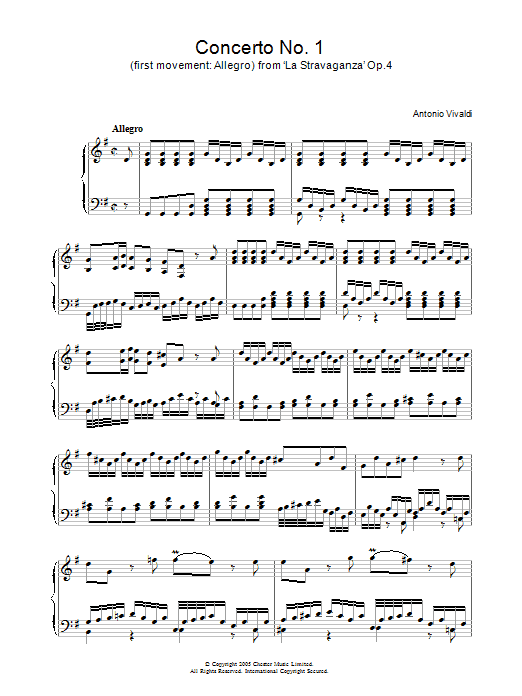 Product picture to: Allegro) from 'La Stravaganza' Op.4
