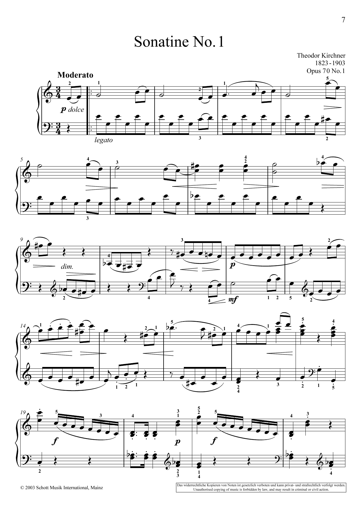 Product gallery: Page 1 of 1 Sonatina No. 1, Theodor Kirchner