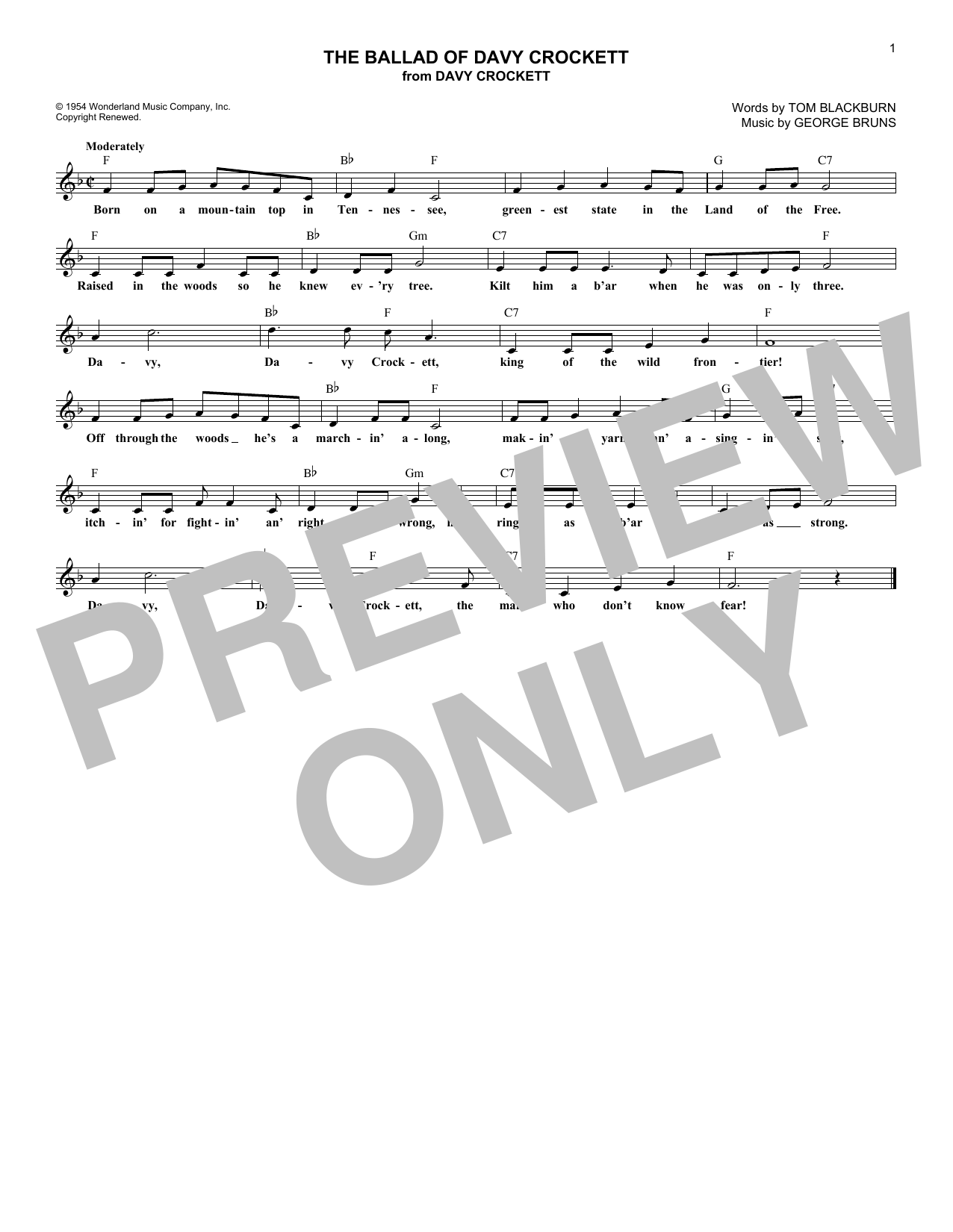 Product picture to: The Ballad Of Davy Crockett (from Davy Crockett)
