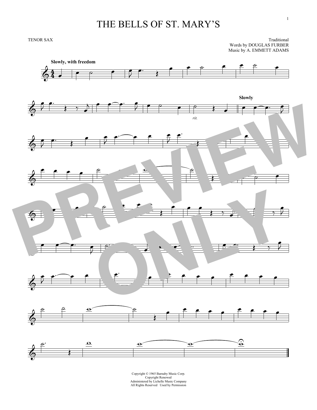 Product gallery: Page 1 of 1 The Bells Of St. Mary's, Douglas Furber