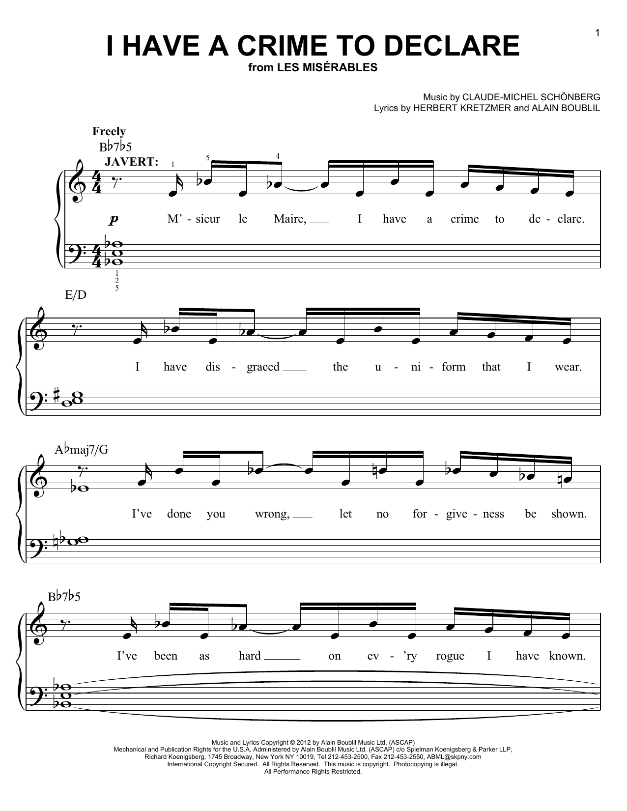 Produktbild zu: I Have A Crime To Declare (from Les Miserables)