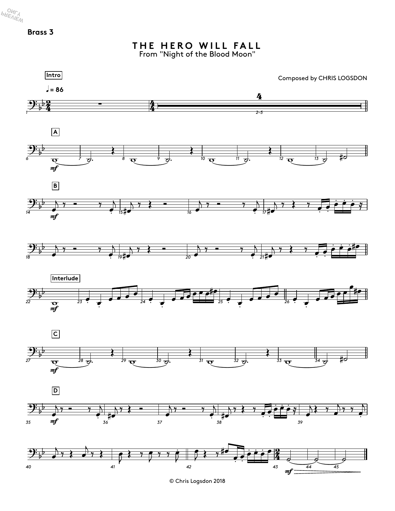 Produktbild zu: The Hero Will Fall (from Night of the Blood Moon) - Brass 3