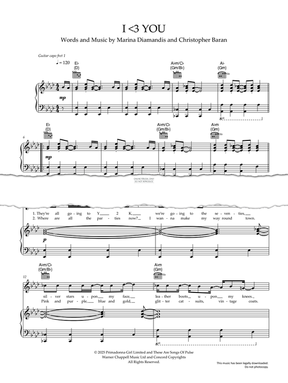Produktgalerie: Seite 1 von 1 I , Marina Diamandis, Gesang, Gitarre, Klavier