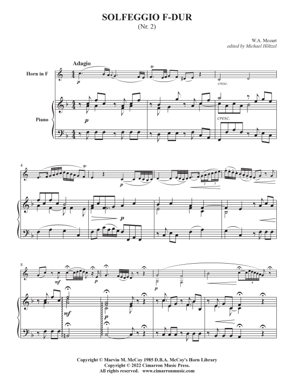 Produktbild zu: Zwei Solfeggien, K.V. 393Wolfgang Amadeus Mozart