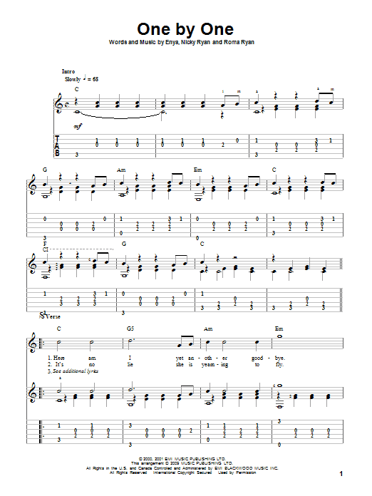Produktgalerie: Seite 1 von 1 One By One, Enya, Gitarre