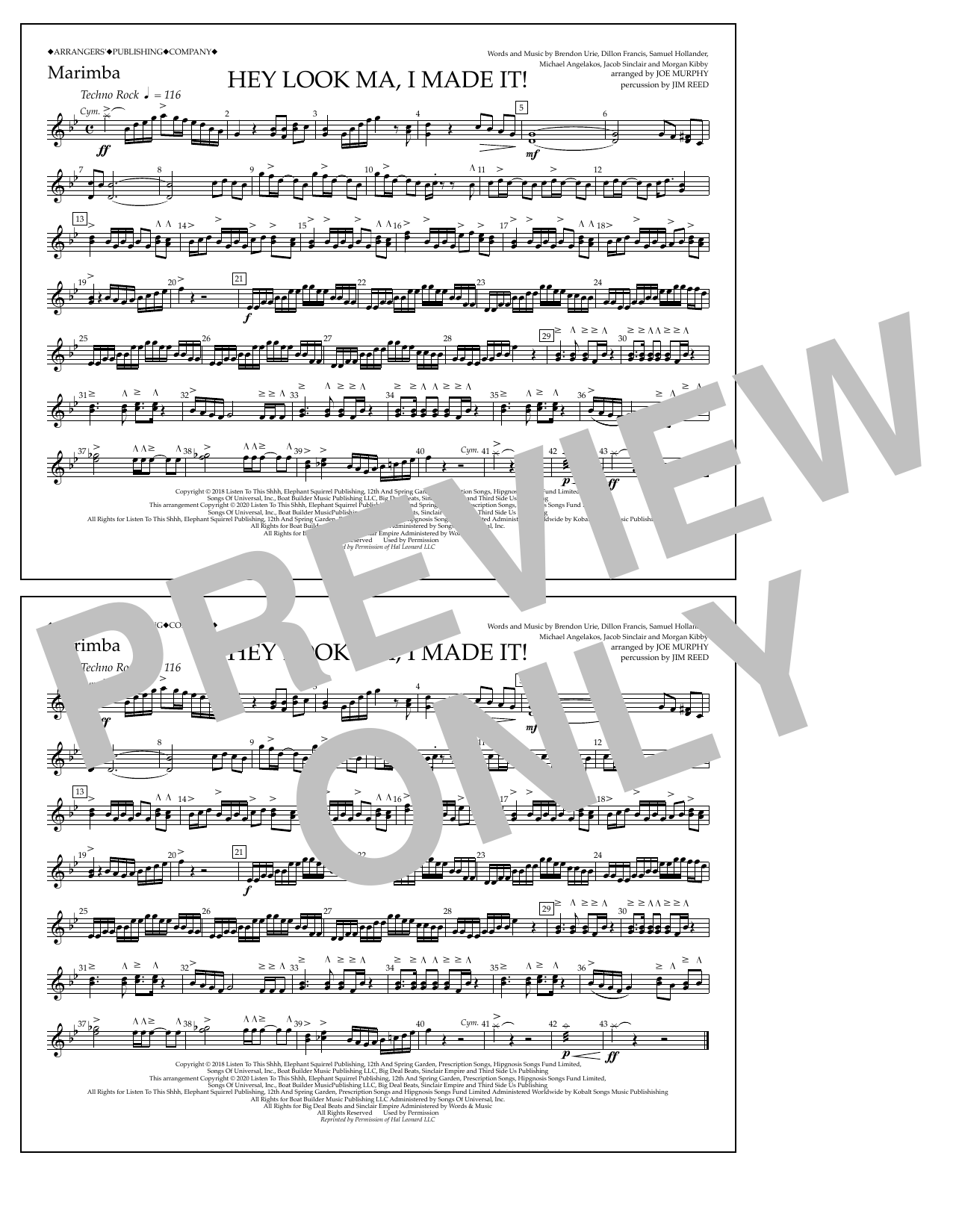 Produktbild zu: Hey Look Ma, I Made It (arr. Joe Murphy) - Marimba