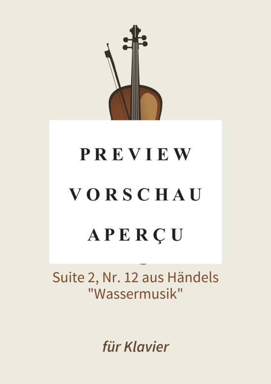 gallery: Allegro - Suite 2, Nr. 12 aus Händels Wassermusik , , (Klavier Solo)