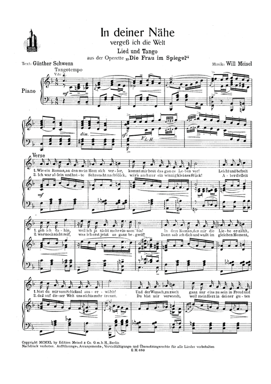 Produktbild zu: In deiner Nähe vergess ich die Weltaus: Die Frau im Spiegel (Operette)