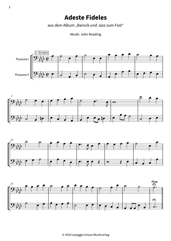 Product gallery: Page 1 of 8 Adeste Fideles - aus dem Album Barock und Jazz zum Fest, , (Duet 2x trombone)