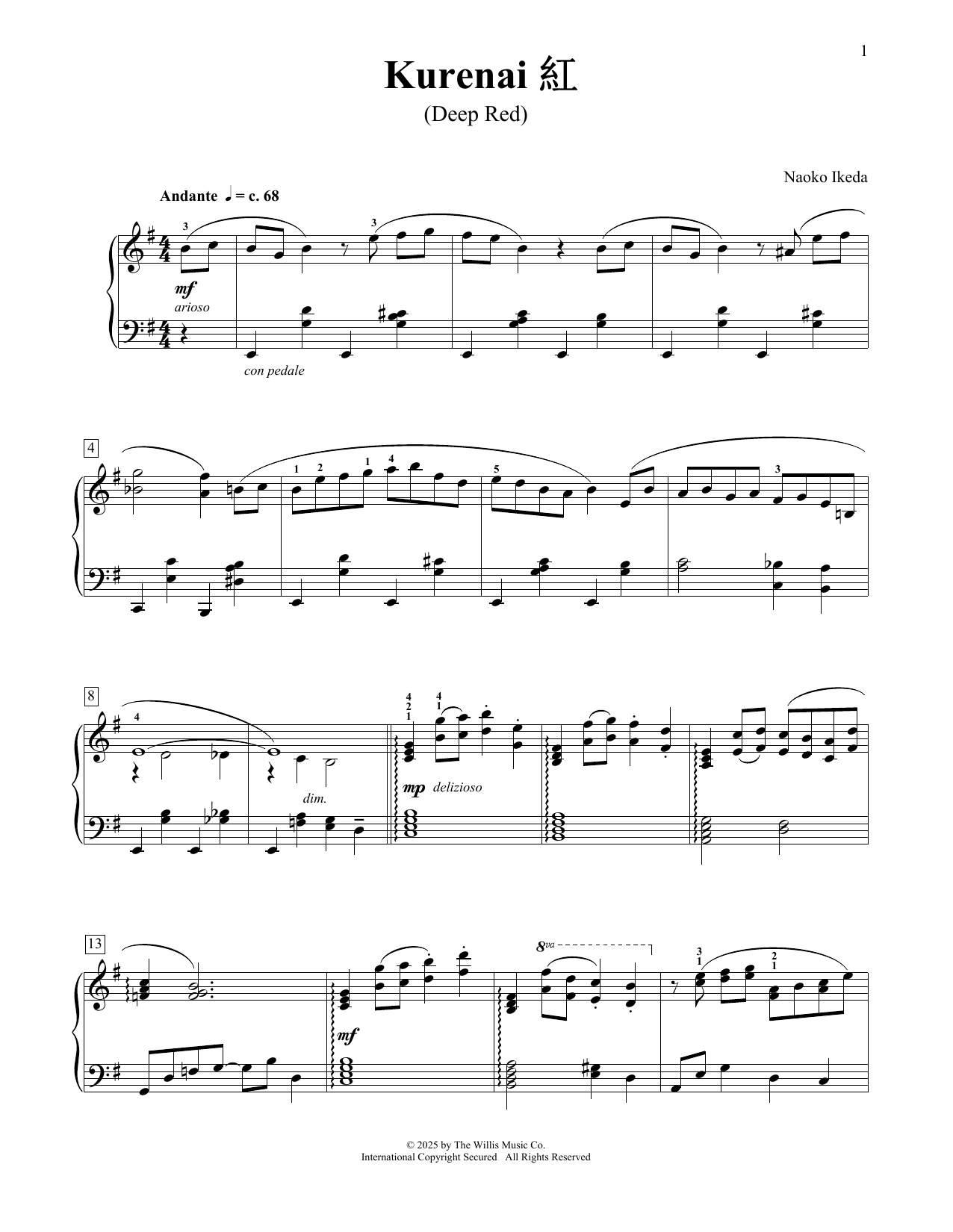 Produktgalerie: Seite 1 von 1 Kurenai (Deep Red), Naoko Ikeda, Klavier