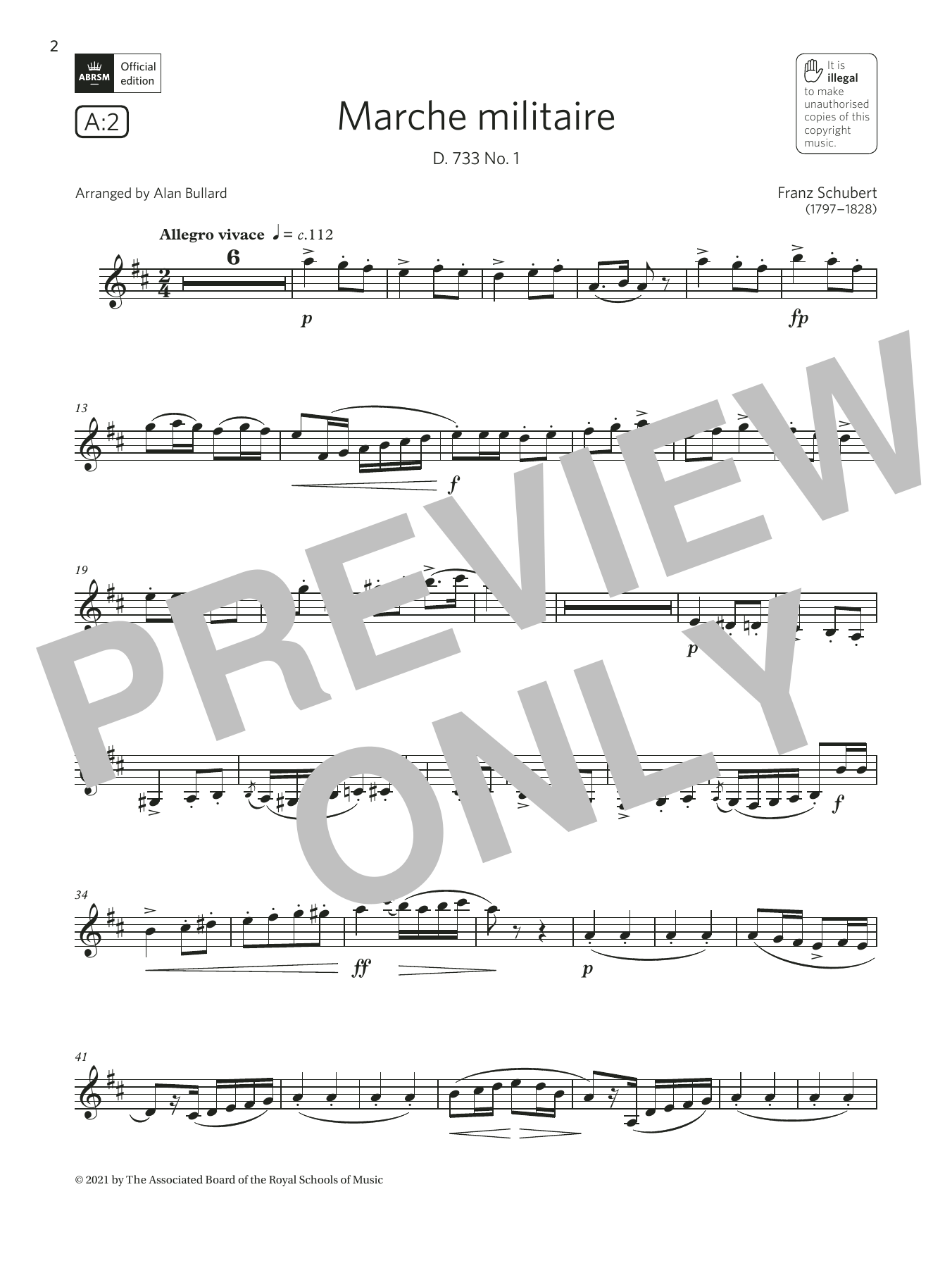 Product gallery: Page 1 of 1 Marche militaire, D. 733 No. 1  (Grade 5 List A2 from the ABRSM Clarinet syllabus from 2022), Franz Schubert
