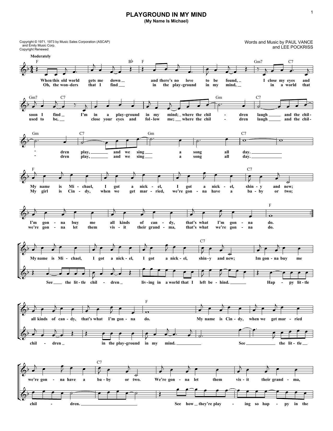 Produktbild zu: Playground In My Mind (My Name Is Michael)