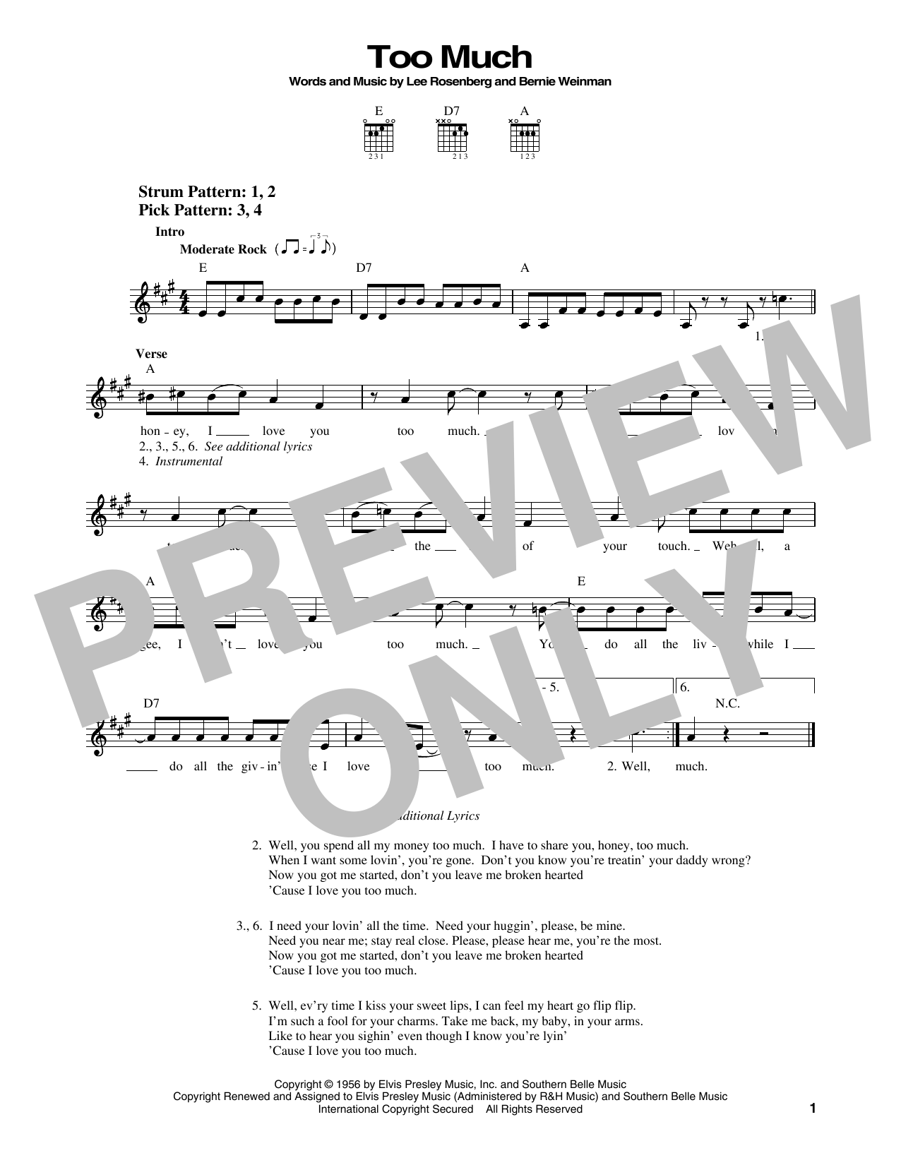 Produktgalerie: Seite 1 von 1 Too Much, Elvis Presley, Gitarre