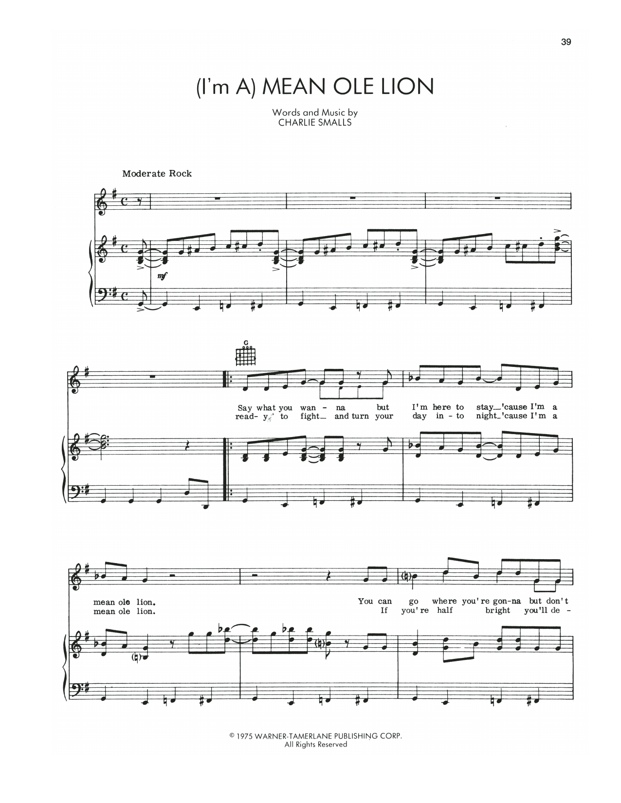 Produktbild zu: (I'm A) Mean Ole Lion (from The Wiz)