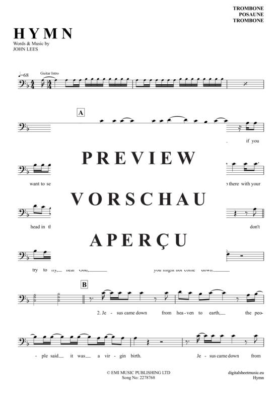 Product gallery: Page 2 of 4 Hymn , Barclay James Harvest, (Posaune / Bariton)