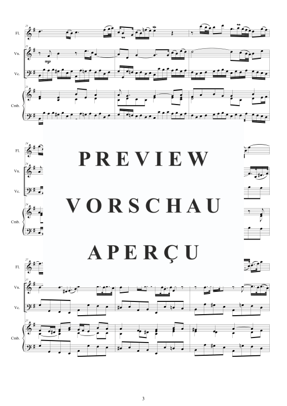 Product gallery: Page 4 of 11 Trio Sonate in G-Dur BWV 1038, , Flute, Violin, Violoncello and Harpsichord/Piano and Harpsichord