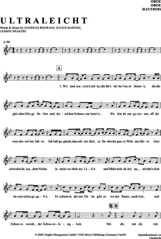 Produktgalerie: Seite 1 von 4 Ultraleicht , Bourani, Andreas, (Oboe)