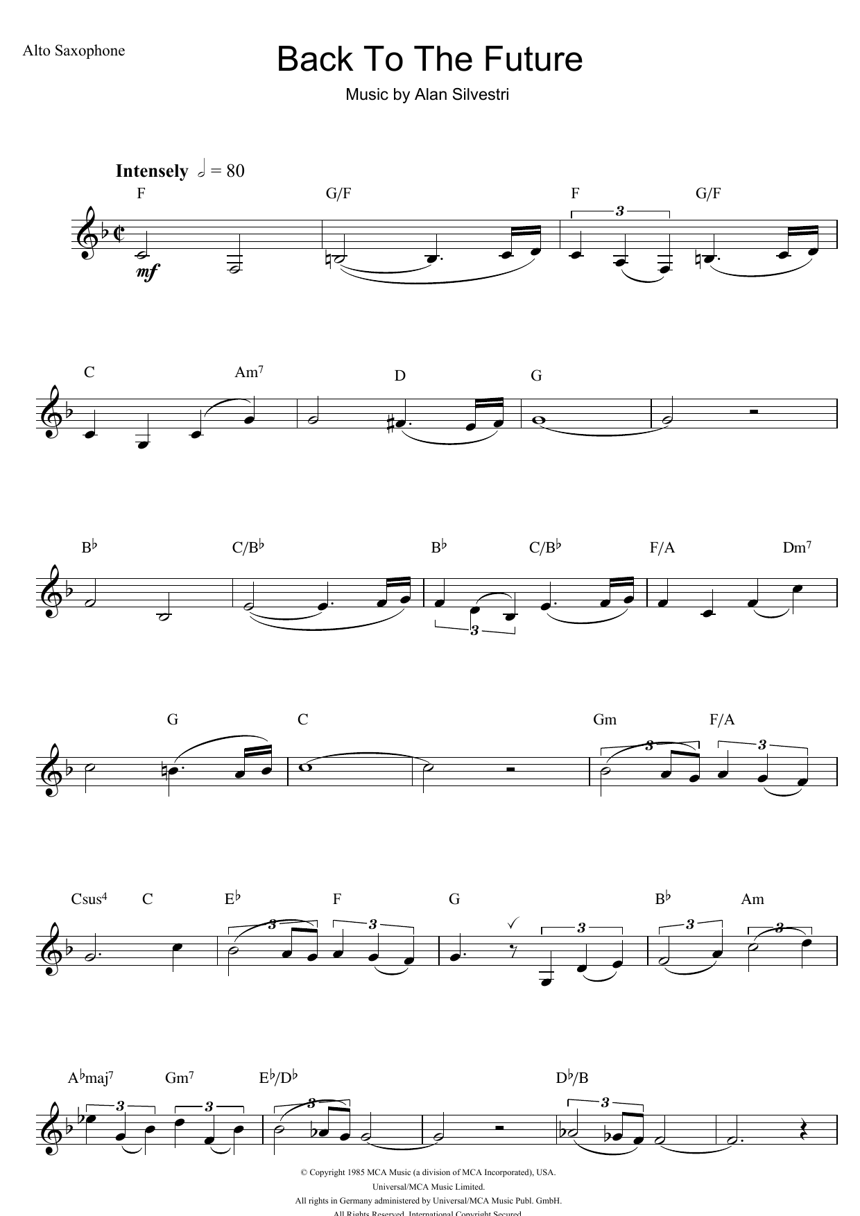 Product gallery: Page 1 of 1 Back To The Future (Theme), Alan Silvestri