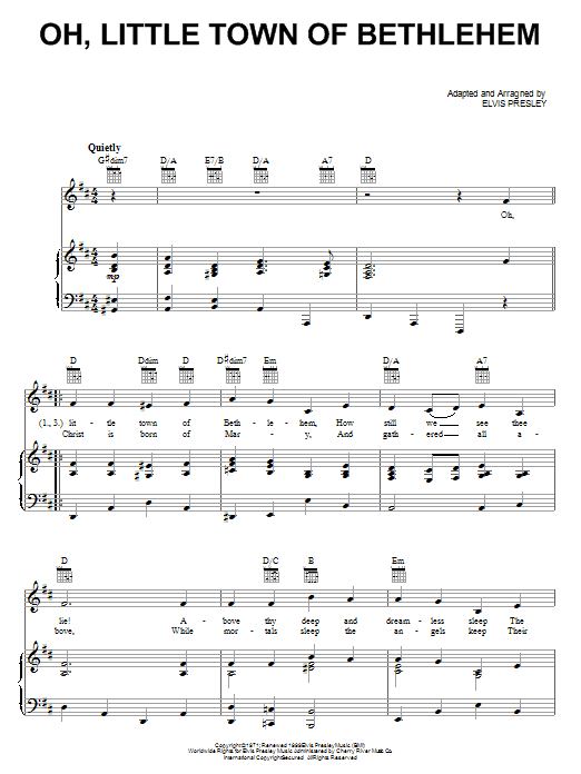 Produktgalerie: Seite 1 von 1 Oh, Little Town Of Bethlehem, Elvis Presley, Gesang, Gitarre, Klavier