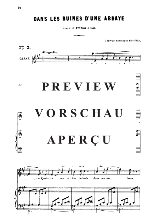 Product gallery: Page 2 of 6 Dans les ruines d'une abbaye Op.2 No.1, , High Voice and Piano