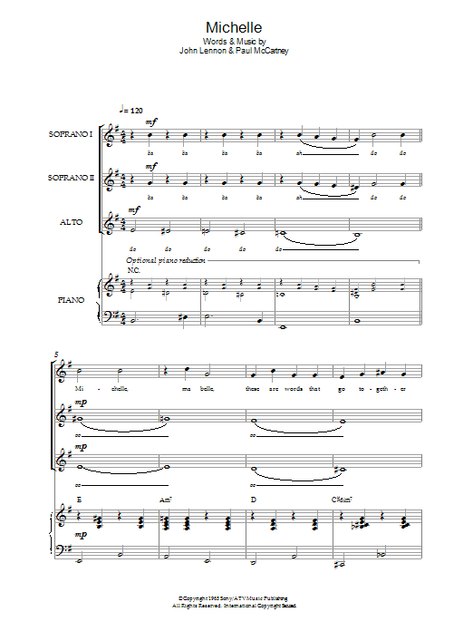 Produktgalerie: Seite 1 von 1 Michelle, The Beatles, Chor