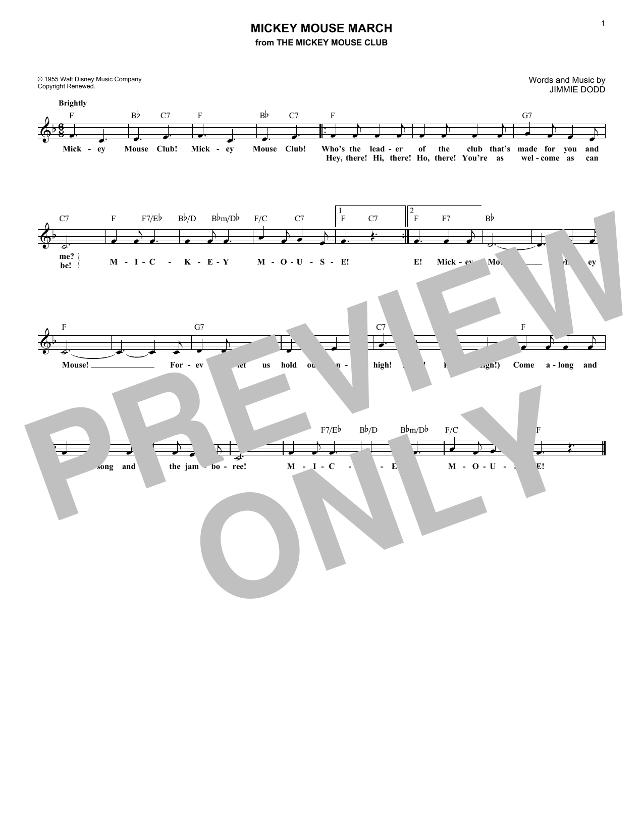 Product picture to: Mickey Mouse March (from The Mickey Mouse Club)