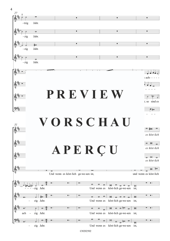 Product gallery: Page 5 of 11 Unser Leben währet siebenzig Jahr, , (mixed choir 8 voices)