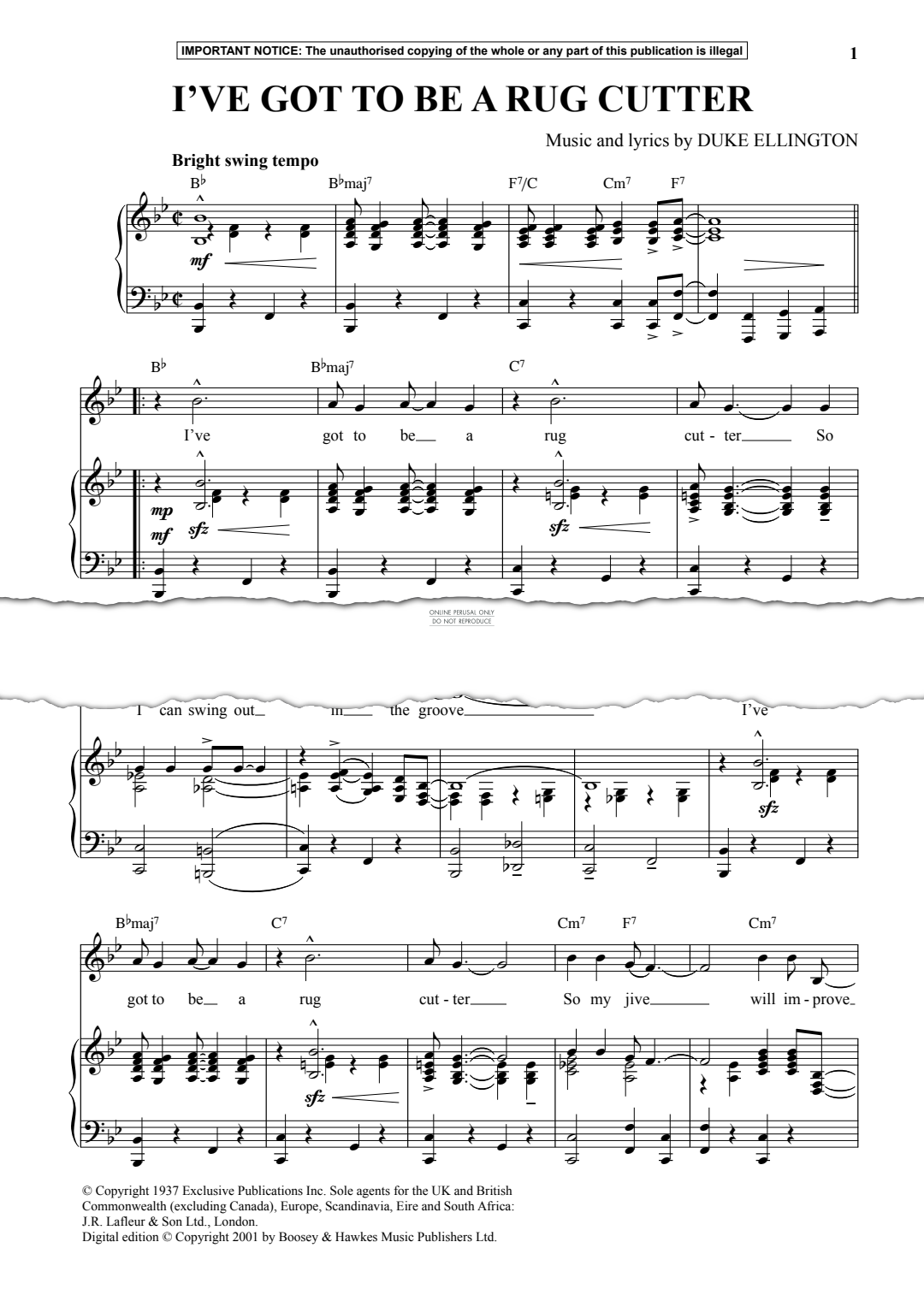 Produktgalerie: Seite 1 von 1 I've Got To Be A Rug Cutter, Duke Ellington, Gesang, Klavier