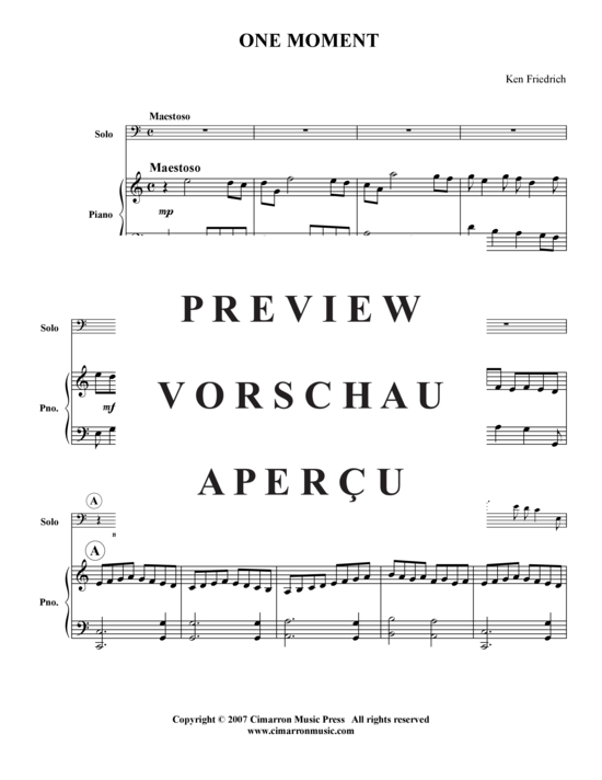 Product gallery: Page 2 of 8 One Moment (for my wife) , , Baritone/Trombone and Piano