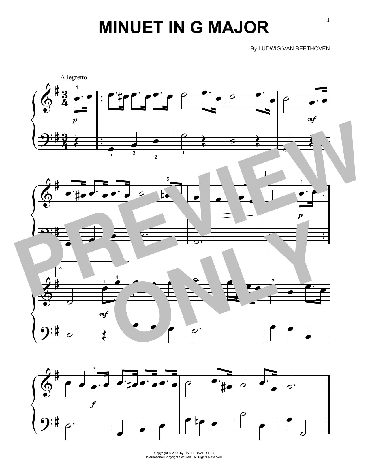 Product picture to: Minuet In G Major